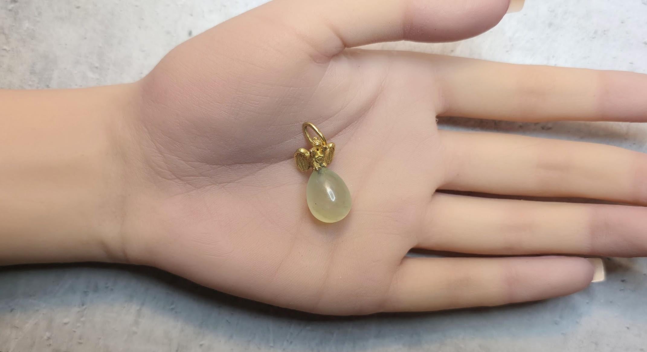 Antiker russischer kaiserlicher Bowenit-Ei-Anhänger von Albert Holmström im Angebot 4