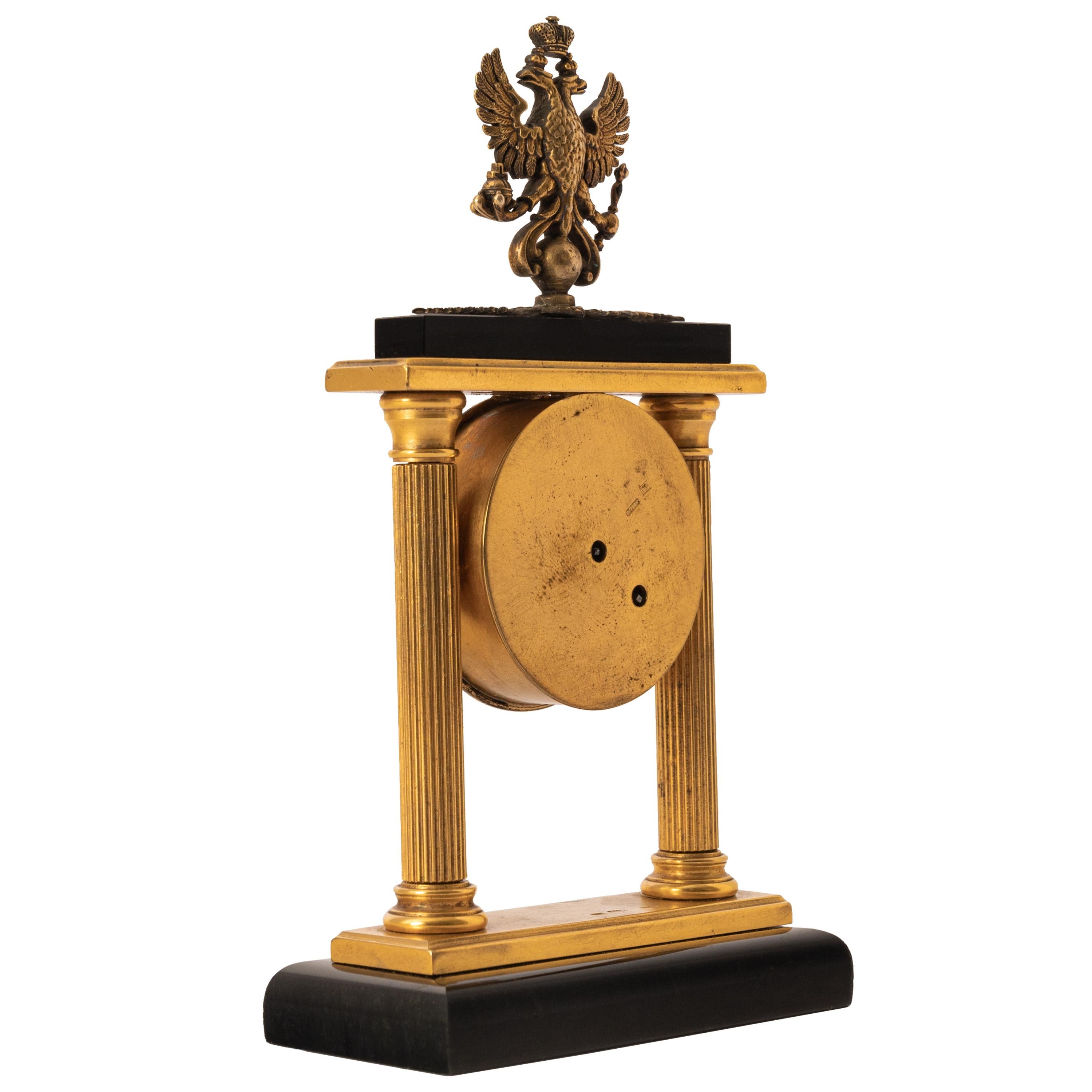 20ième siècle Ancienne horloge impériale russe Peter Carl Faberge en argent doré avec diamant 8 jours 1900 en vente