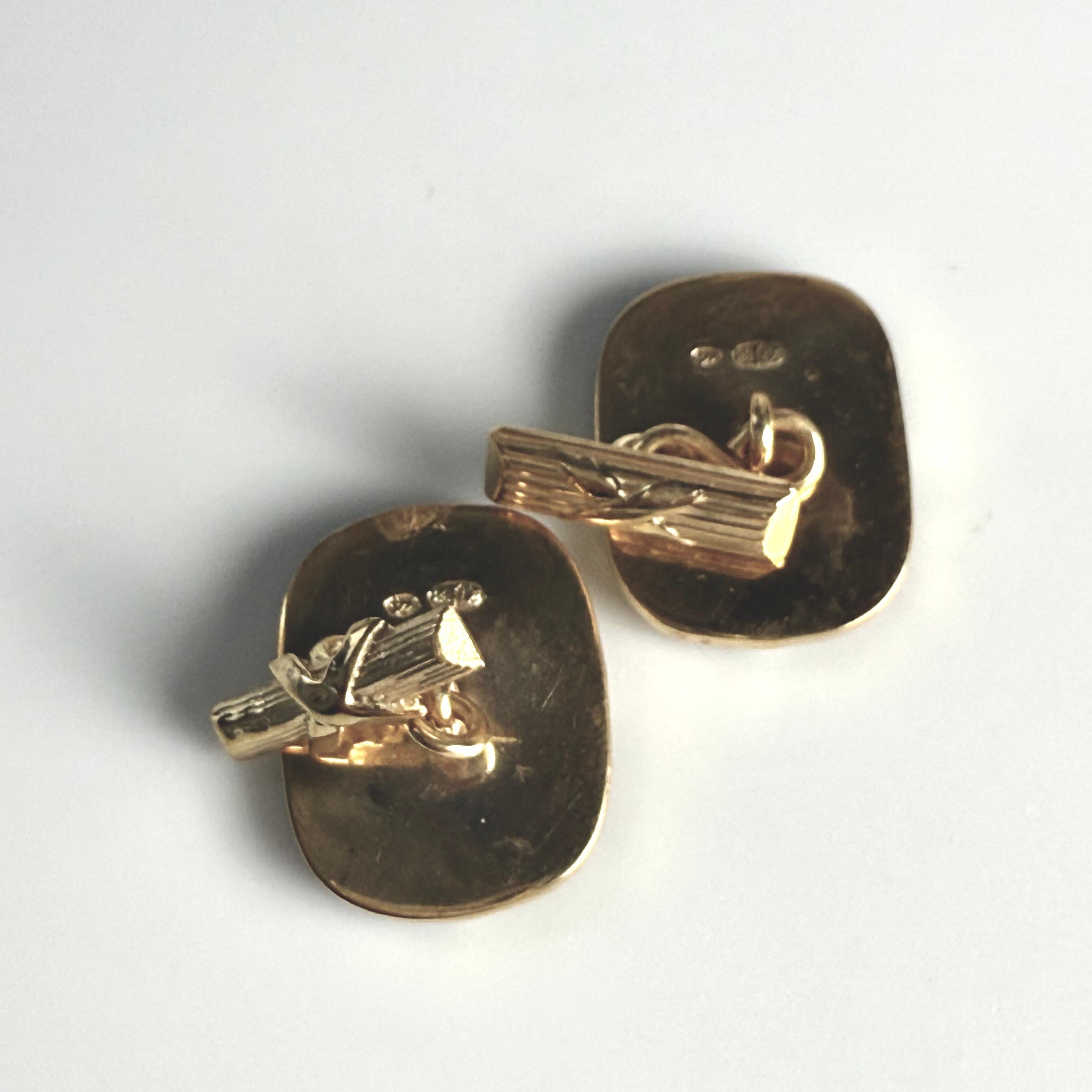 Men's Antique Russian Imperial Gilt Silver Cufflinks Enamel Freshwater Pearl For Sale