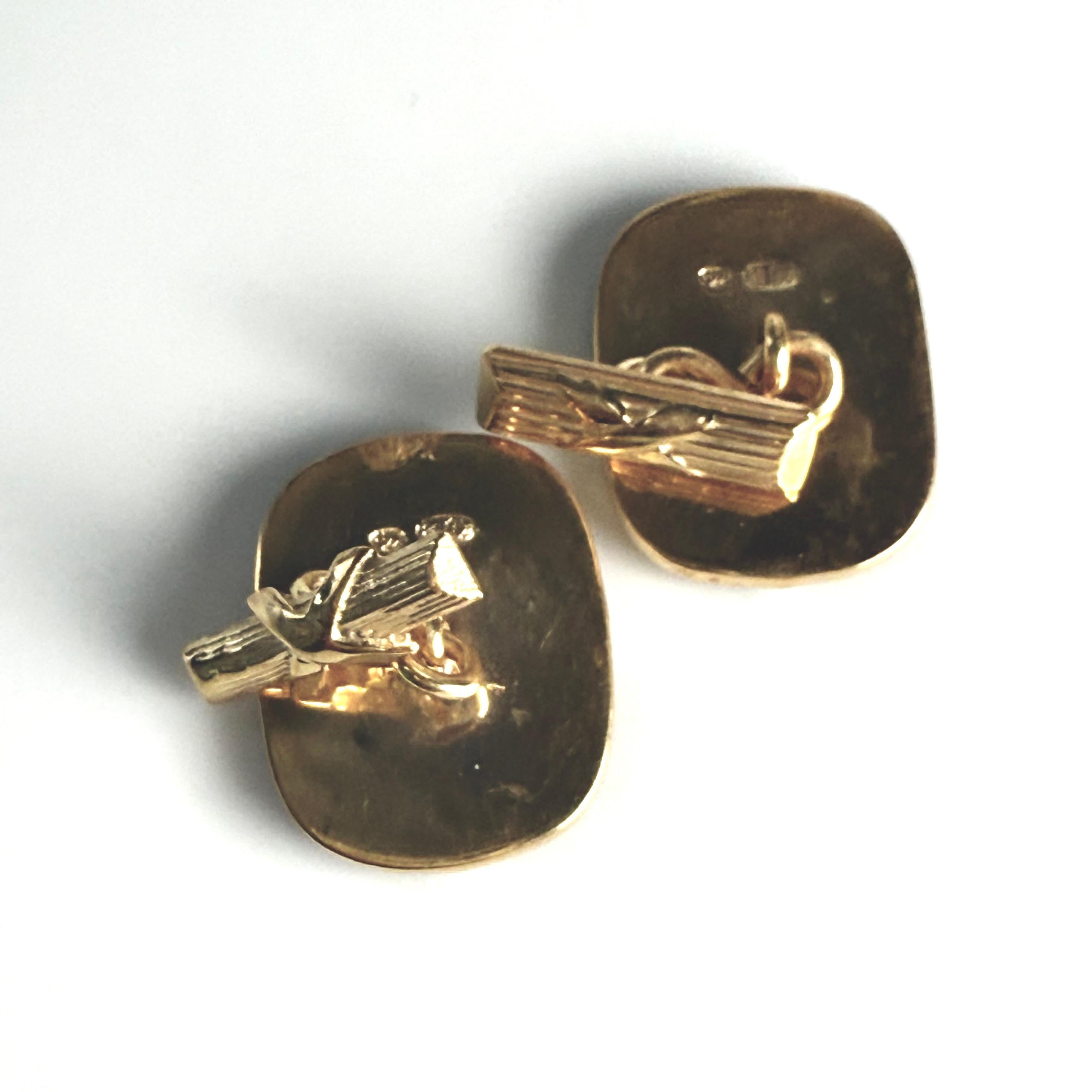 Antique Russian Imperial Gilt Silver Cufflinks Enamel Freshwater Pearl For Sale 4