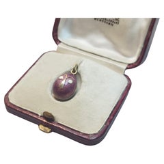 Antique Russian Imperial Guilloche Enamel Egg Pendant