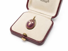 Antique Russian Imperial Guilloche Enamel Egg Pendant