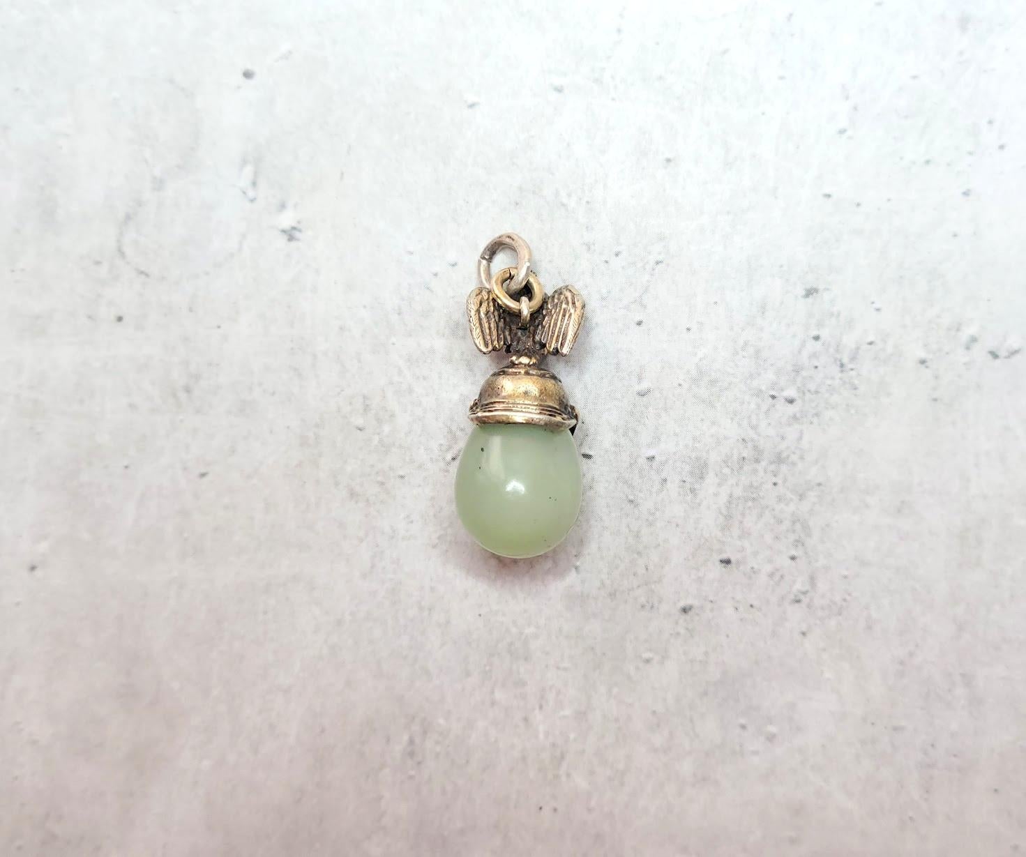 Bead Antique Russian Imperial Helmet Bowenite Egg Pendant by Anders Nevalainen