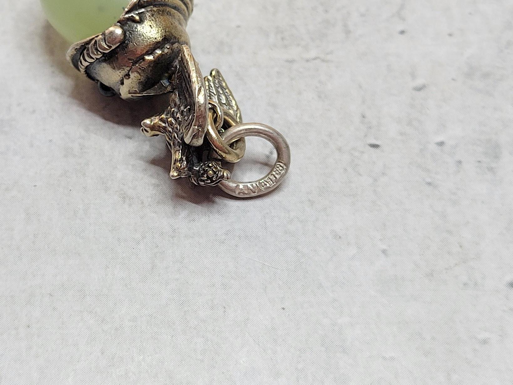 Antique Russian Imperial Helmet Bowenite Egg Pendant by Anders Nevalainen 2