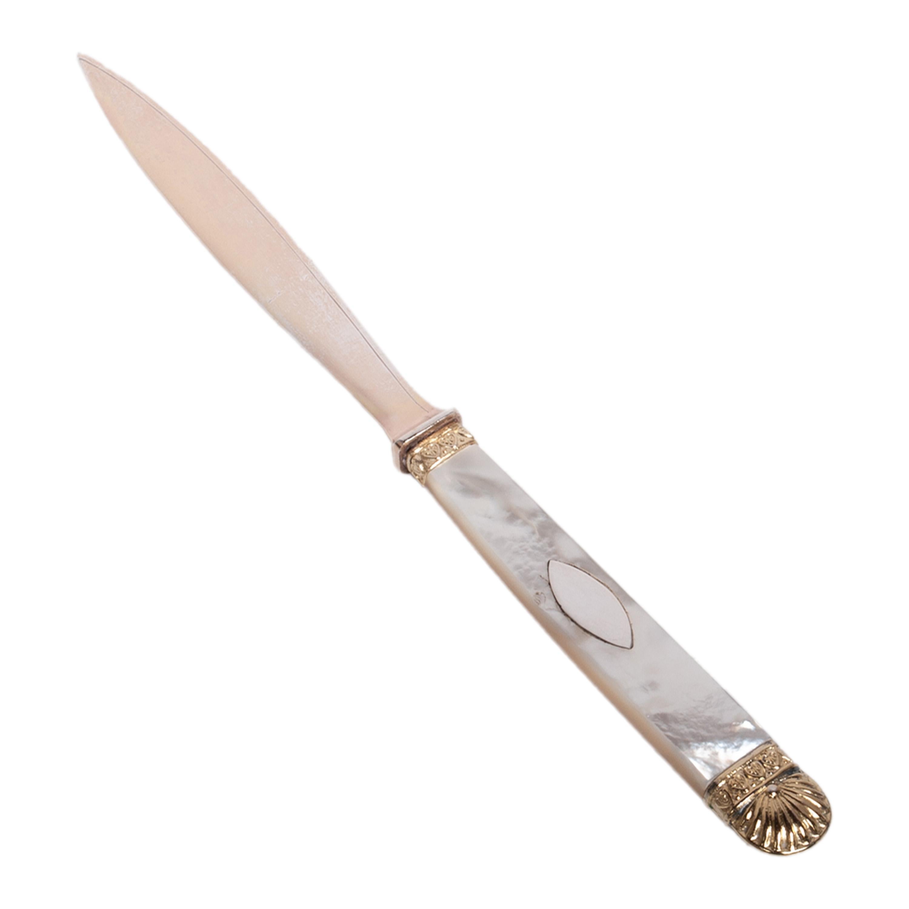 Antike russische kaiserliche Romanov Silber vergoldet Brieföffner Zar Nikolaus II 1870 im Zustand „Gut“ im Angebot in Portland, OR