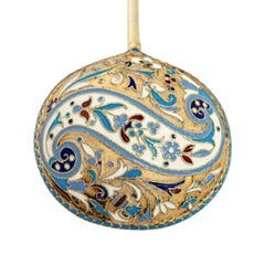 Antique Russian Imperial Silver Gilt Cloisonne Spoon Vasily Andreyev Moscow 1900