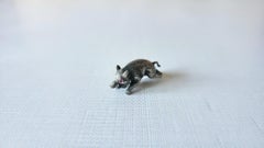 Antique Russian Imperial Silver Mini Boar with Ruby Eyes by Julius Rappoport