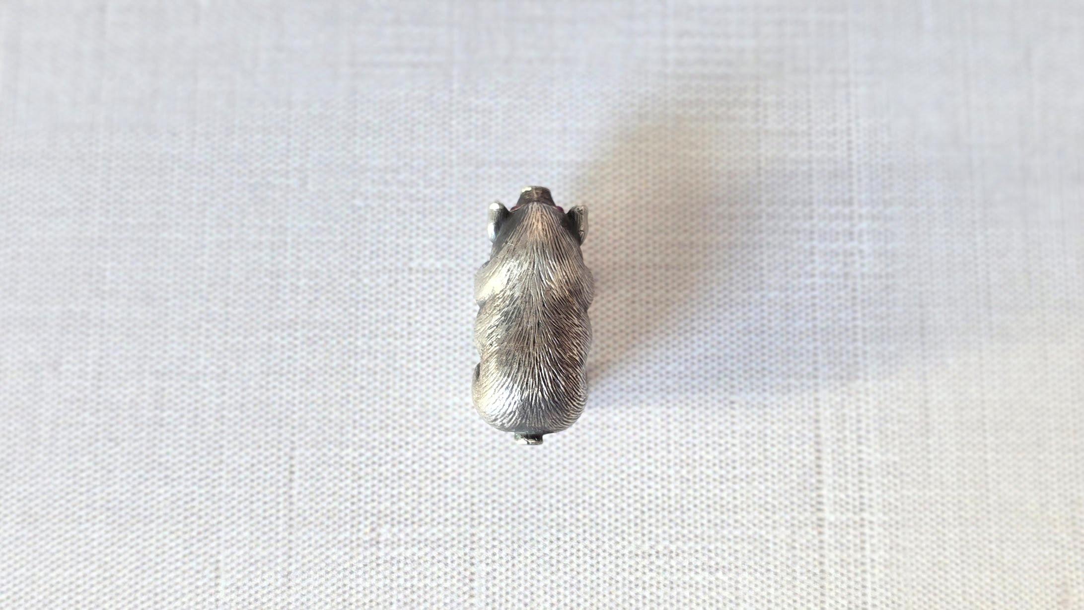 Antico mini maiale d'argento russo imperiale con occhi di rubino di Julius Rappoport in vendita 3