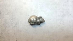 Antike russische kaiserliche Silbermaus mit rubinroten Augen von Julius Rappoport