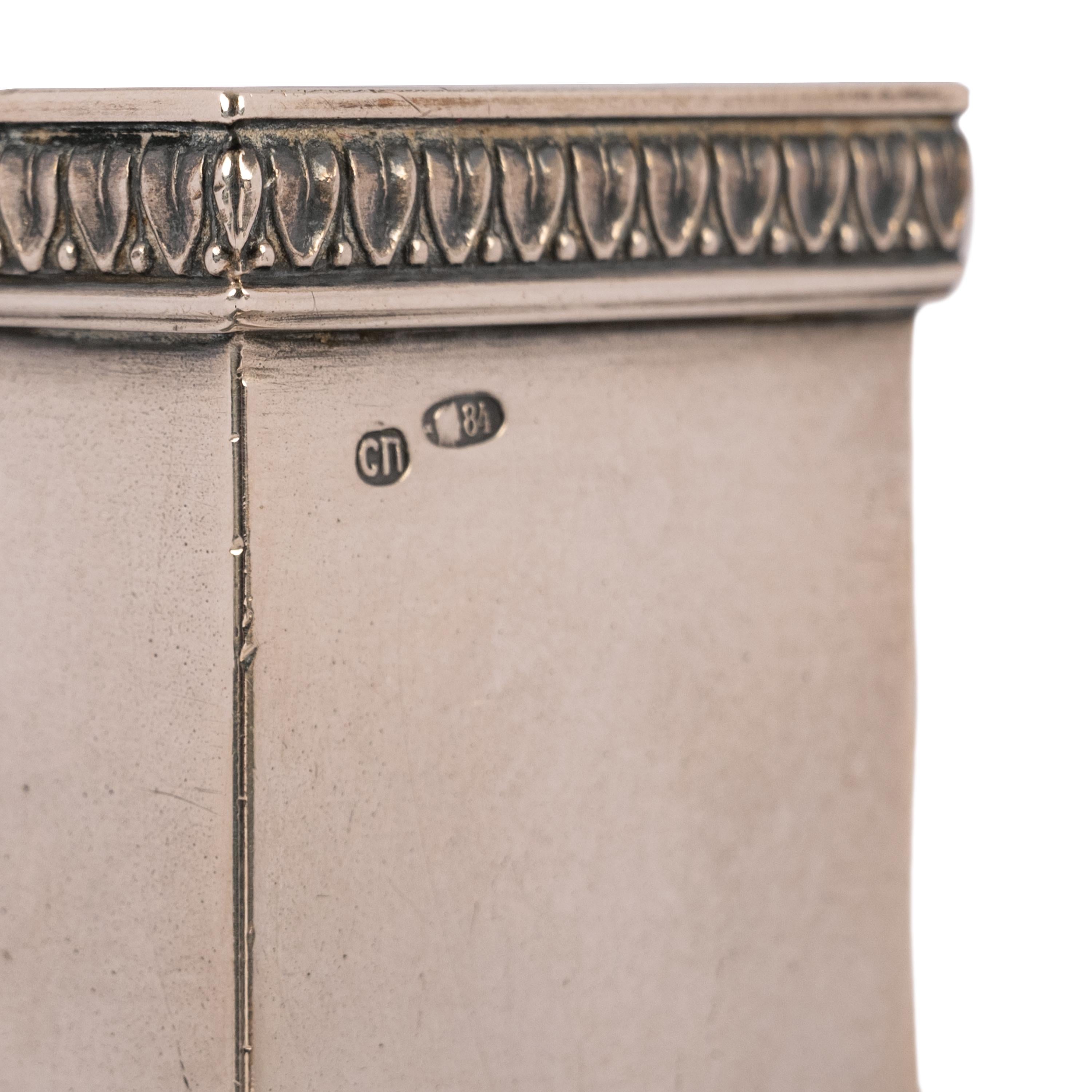 Antique Russian Imperial Silver & Onyx Desk Writing Pen Set Inkwell Blotter Seal 6