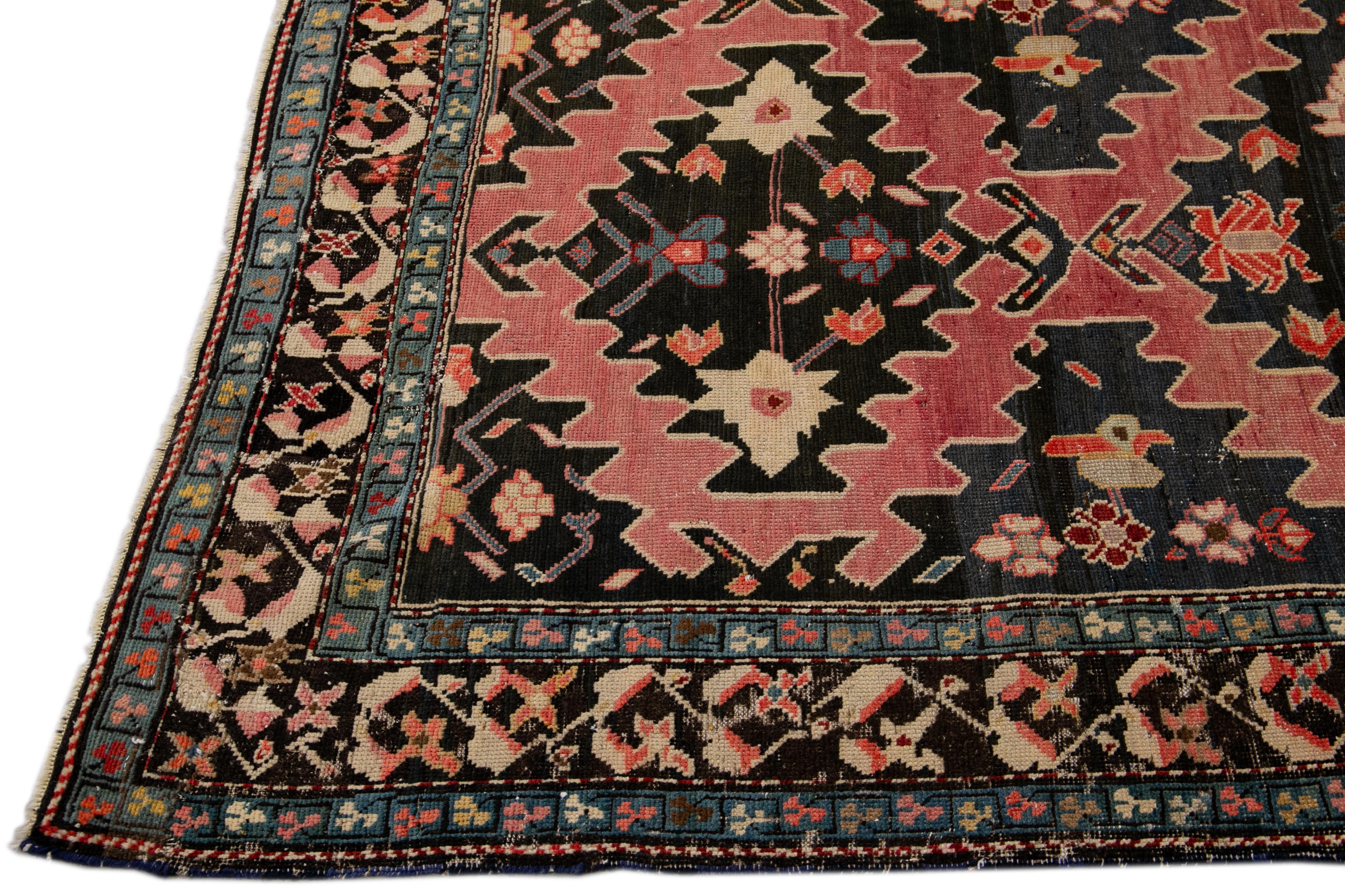 Islamic Antique Russian Karabagh Hadndmade Tribal Multicolor Wool Runner For Sale