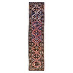 Antique Russian Karabagh Hadndmade Tribal Multicolor Wool Runner