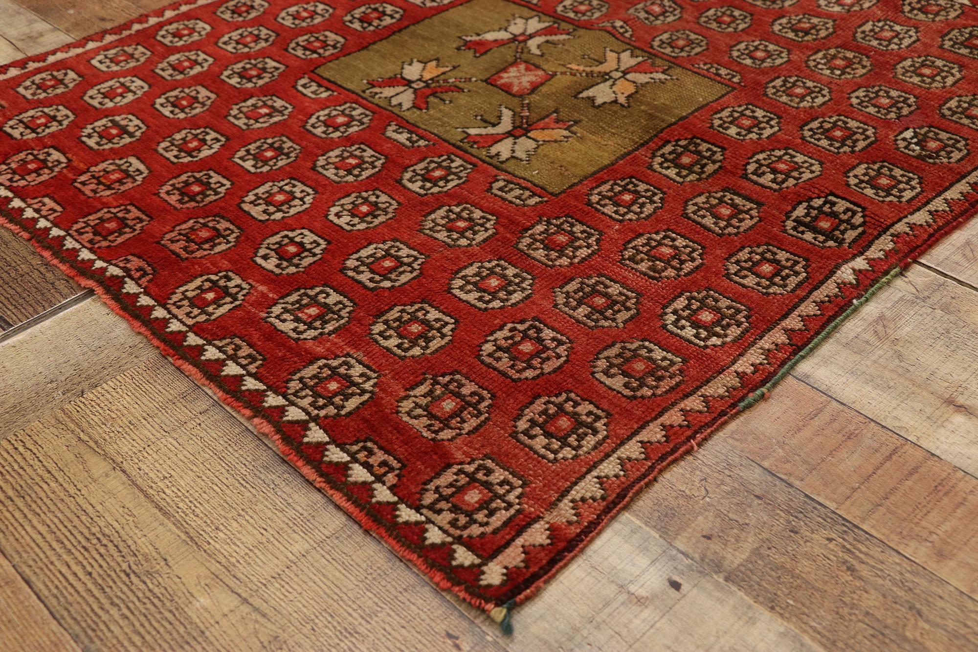 Wool Antique Russian Karabagh Square Rug with Traditional Modern Style For Sale