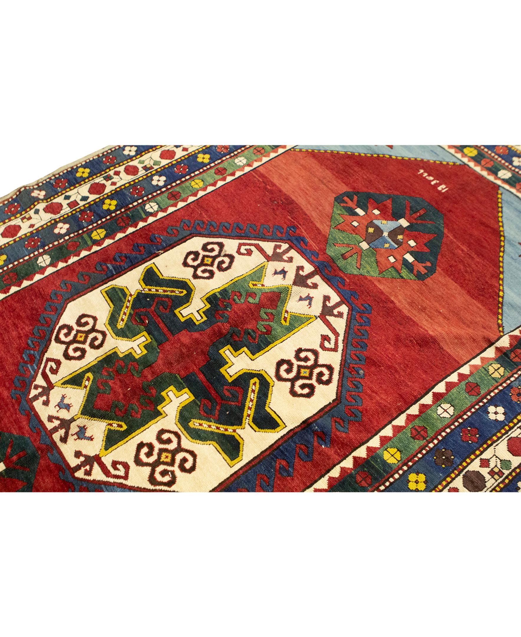 Hand-Woven Antique Persian Fine Traditional Handwoven Luxury Wool Red / Ivory Rug For Sale