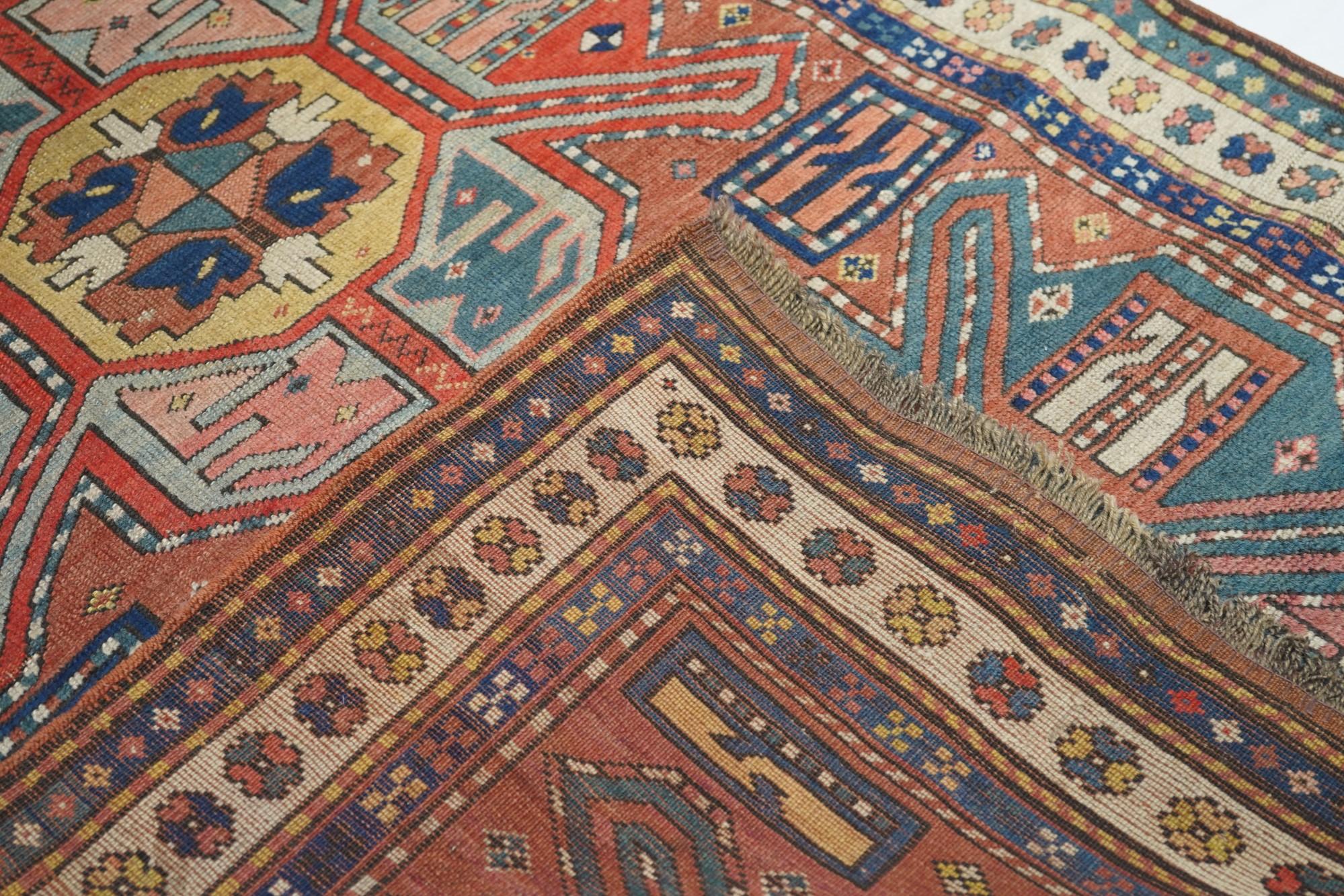 Antique Russian Kazak Rug For Sale 5