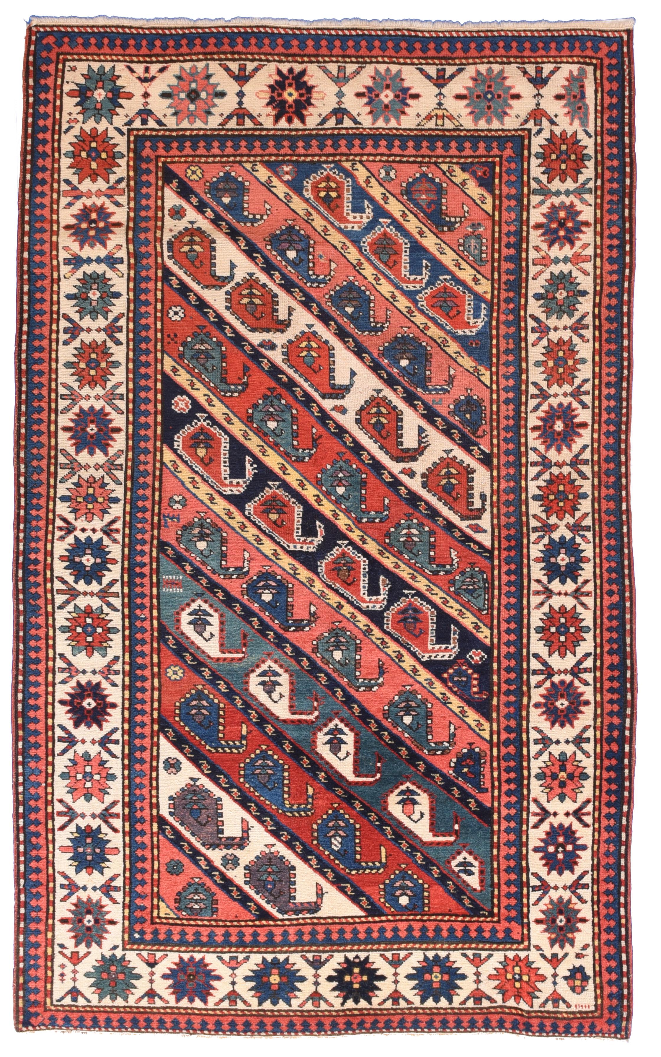 Russian Antique Kazak Rug For Sale