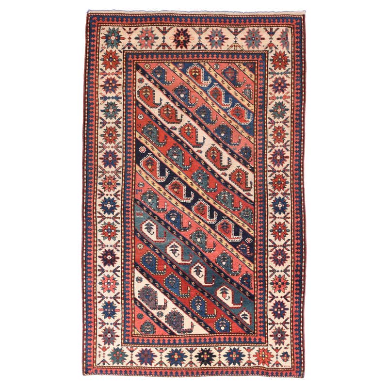 Antique Russian Kazak Rug For Sale at 1stDibs