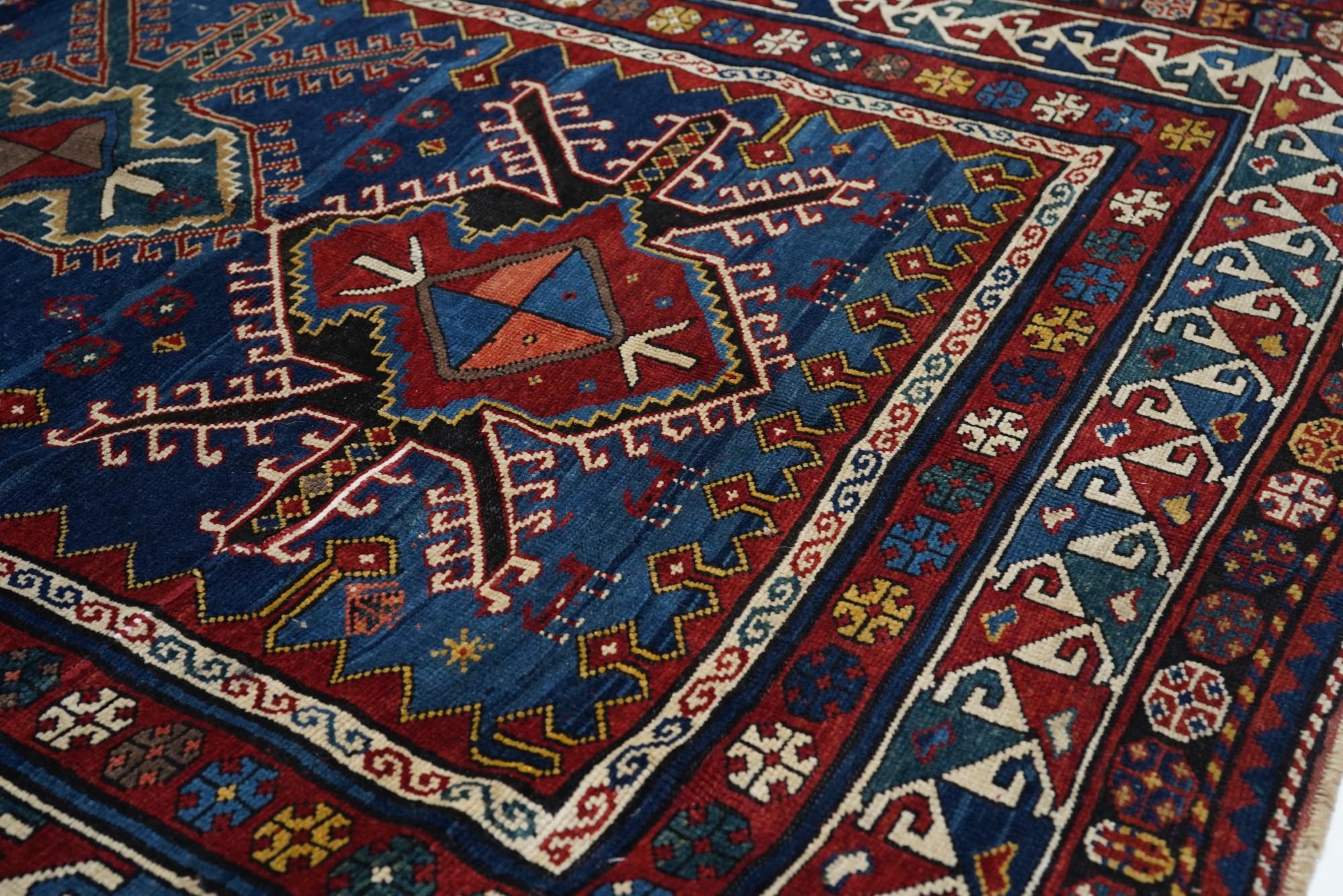 Wool Antique Kazak Rug  For Sale