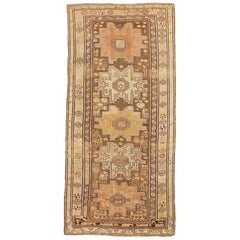 Used Russian Kazak Rug with Rustic Medallions on Center Field
