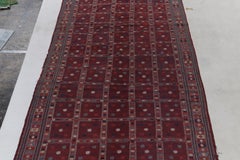 Antique Russian Kilim in Red, Blue & White Geometric Patterns by Rug & Kilim