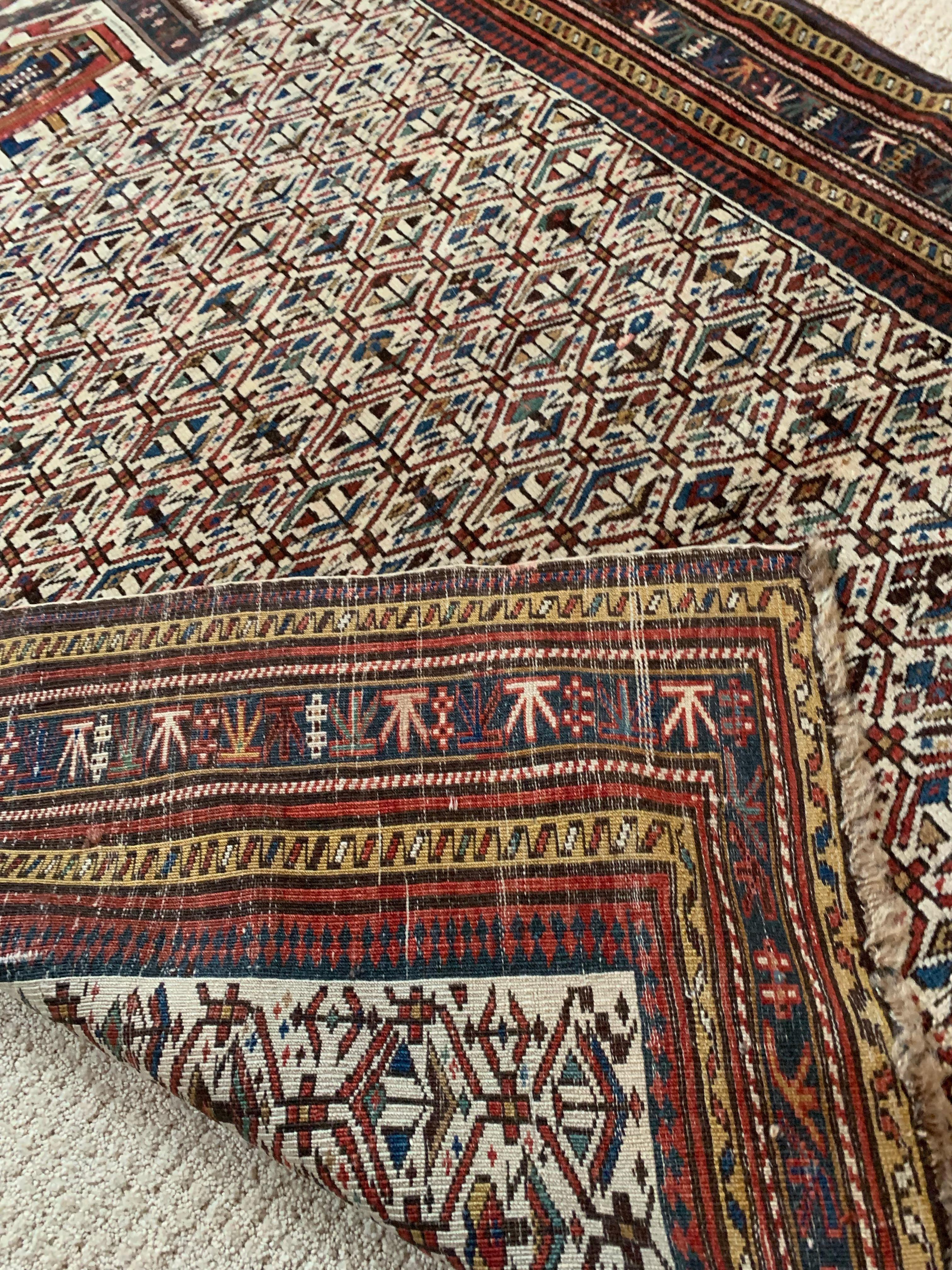 Antique Russian Kuba Prayer Rug, 19th Century, Russia In Good Condition For Sale In Jersey City, NJ