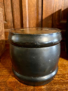 Antique Russian Lacquer Lined Humidor Tobacco Box Hand Painted Paper Mache 19thC