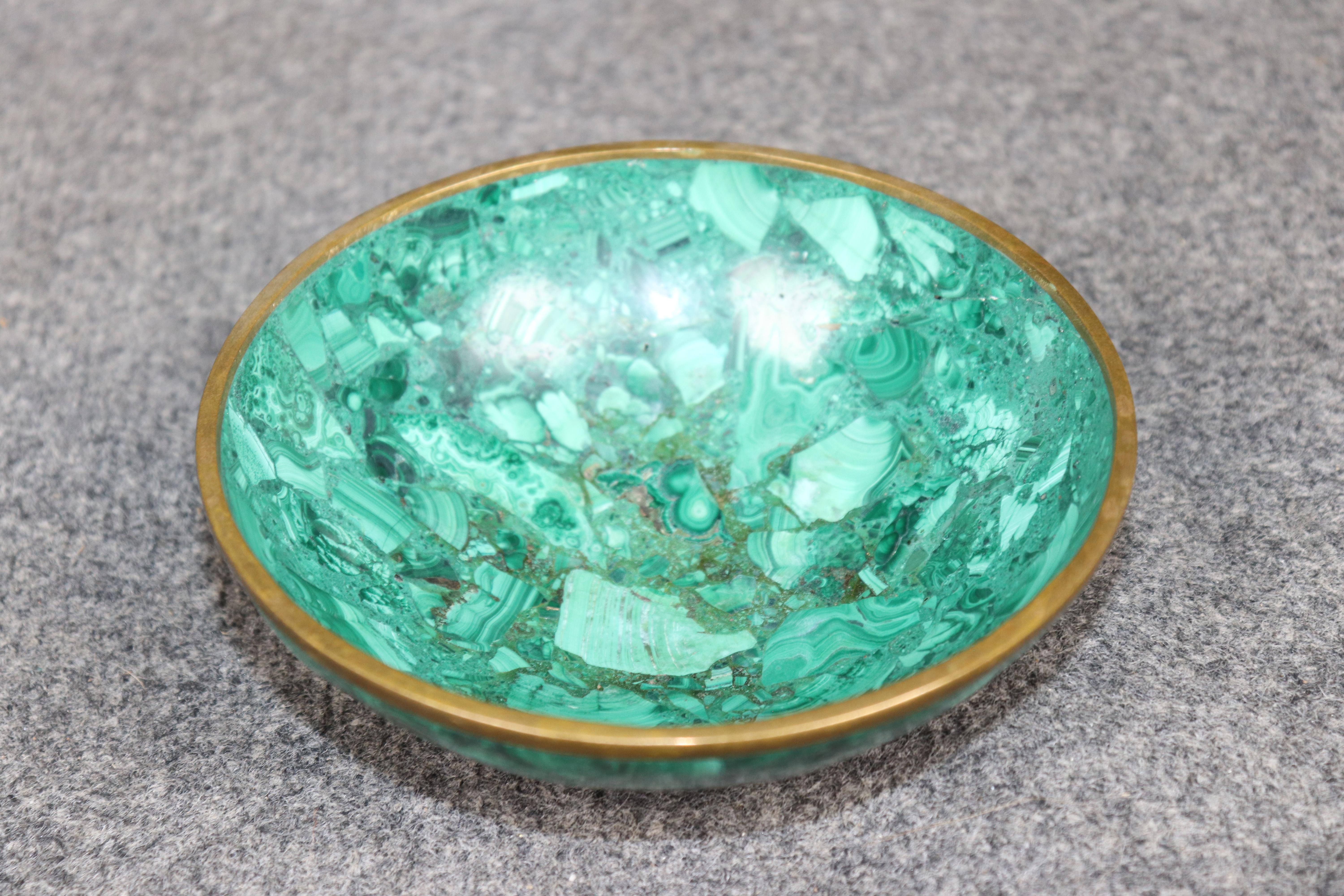 Antique Russian Malachite and Bronze Bowl For Sale 2