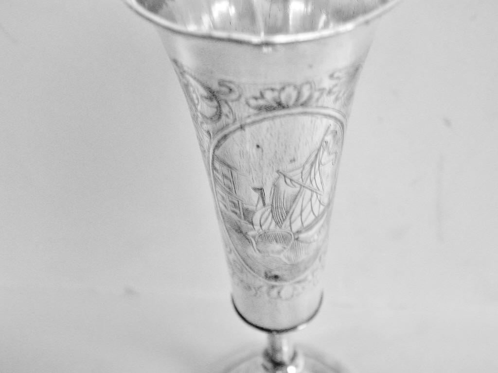 Baltique Coupe kiddish russe ancienne en émail Neillo daté de 1845 en vente