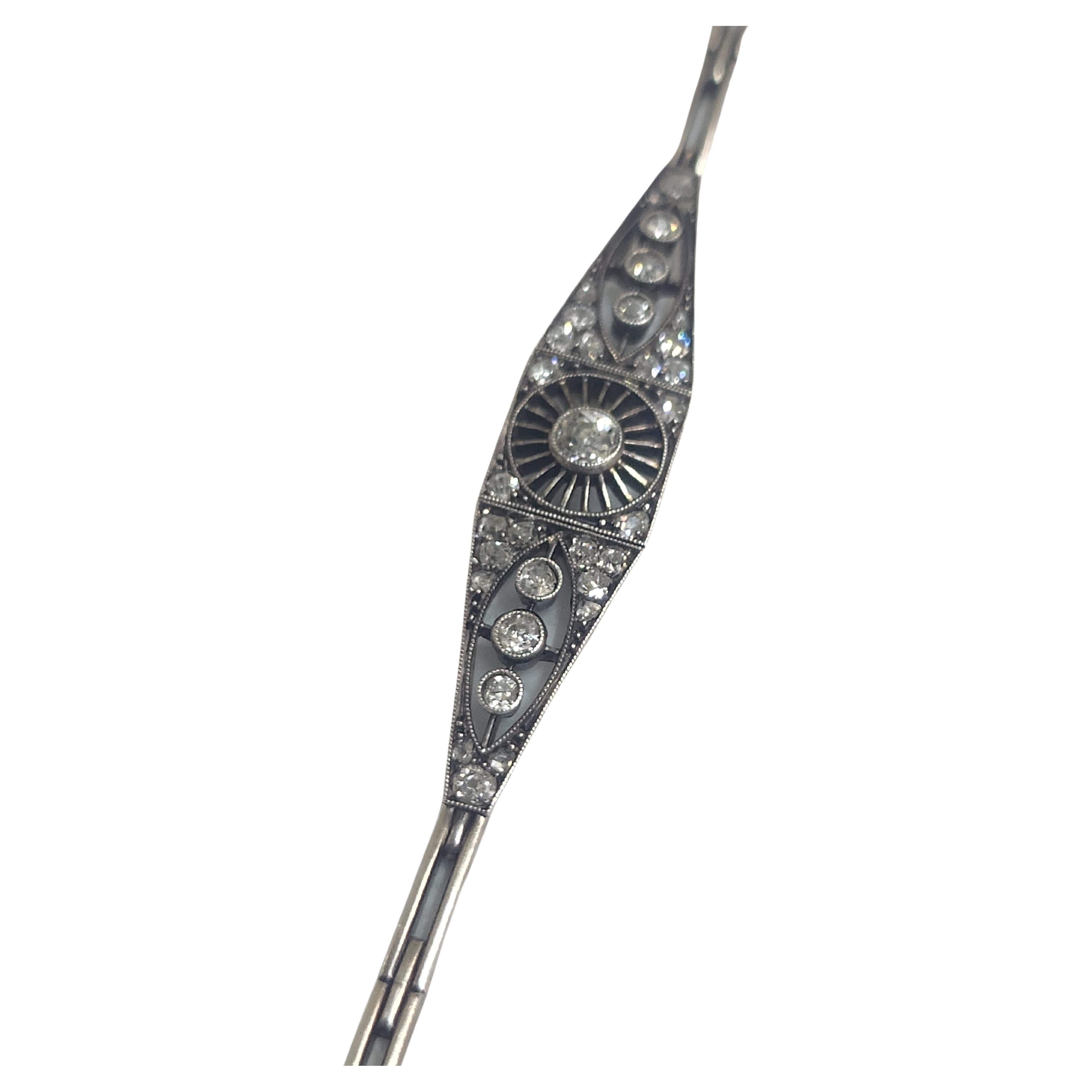 Antique Russian Old Mine Cut Diamond Bracelet In Good Condition In Cairo, EG