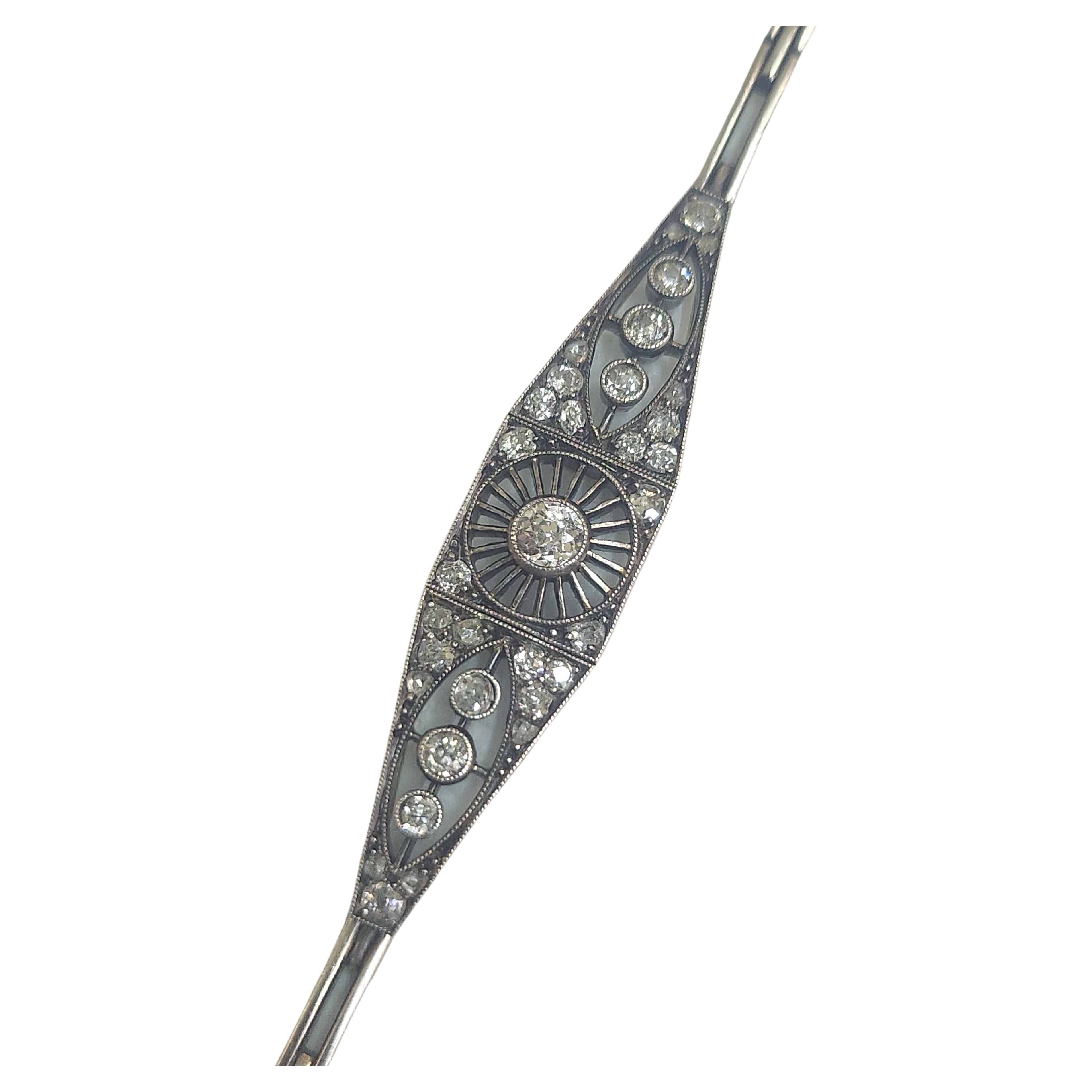 Antique Russian Old Mine Cut Diamond Bracelet 2