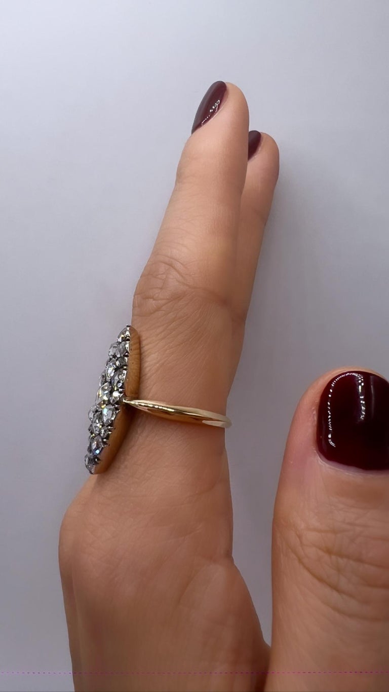 antique Russian rose cut diamond ring For Sale at 1stDibs