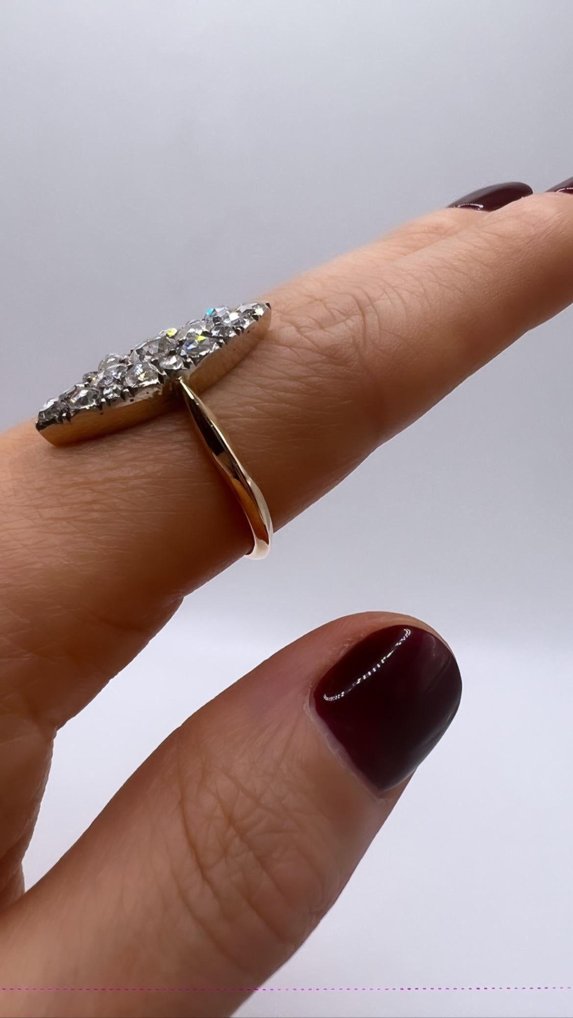 Women's or Men's antique Russian rose cut diamond ring