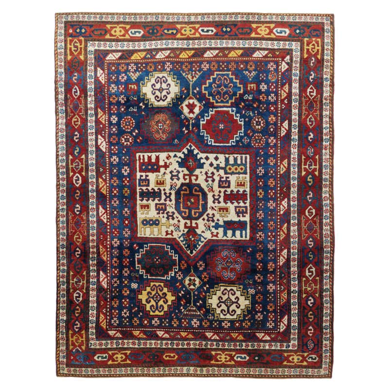 Antique Russian Area Rug Uzbak Design For Sale at 1stDibs