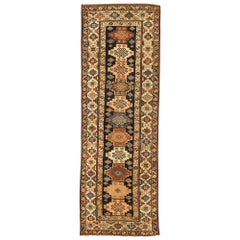 Vintage Russian Runner Rug Kazak Design