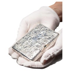 Antique Russian Samorodok Silver, Gold, Diamond Cigarette Case by Peter Baskakov