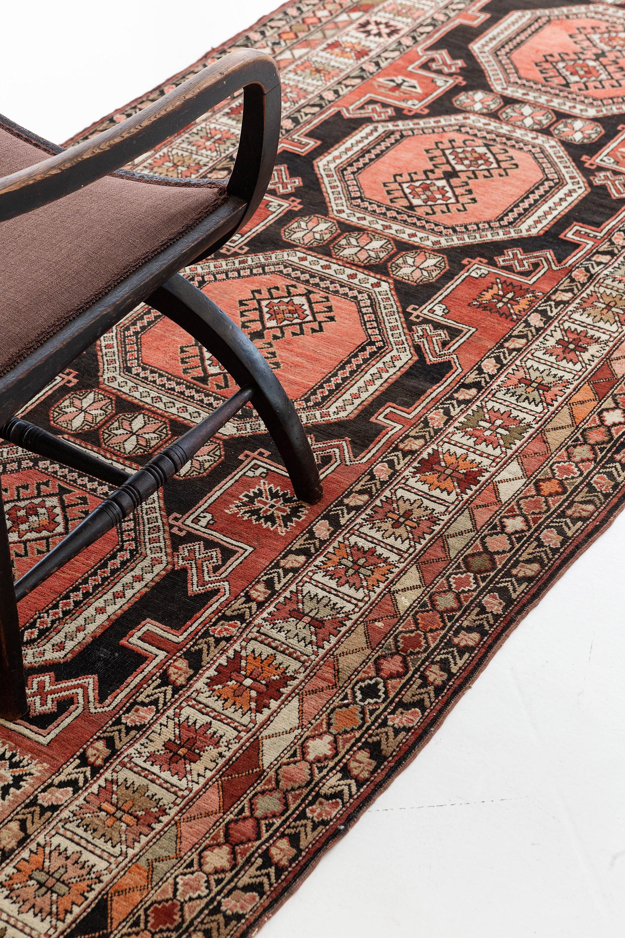Antique Russian Shirvan Runner In Good Condition For Sale In WEST HOLLYWOOD, CA