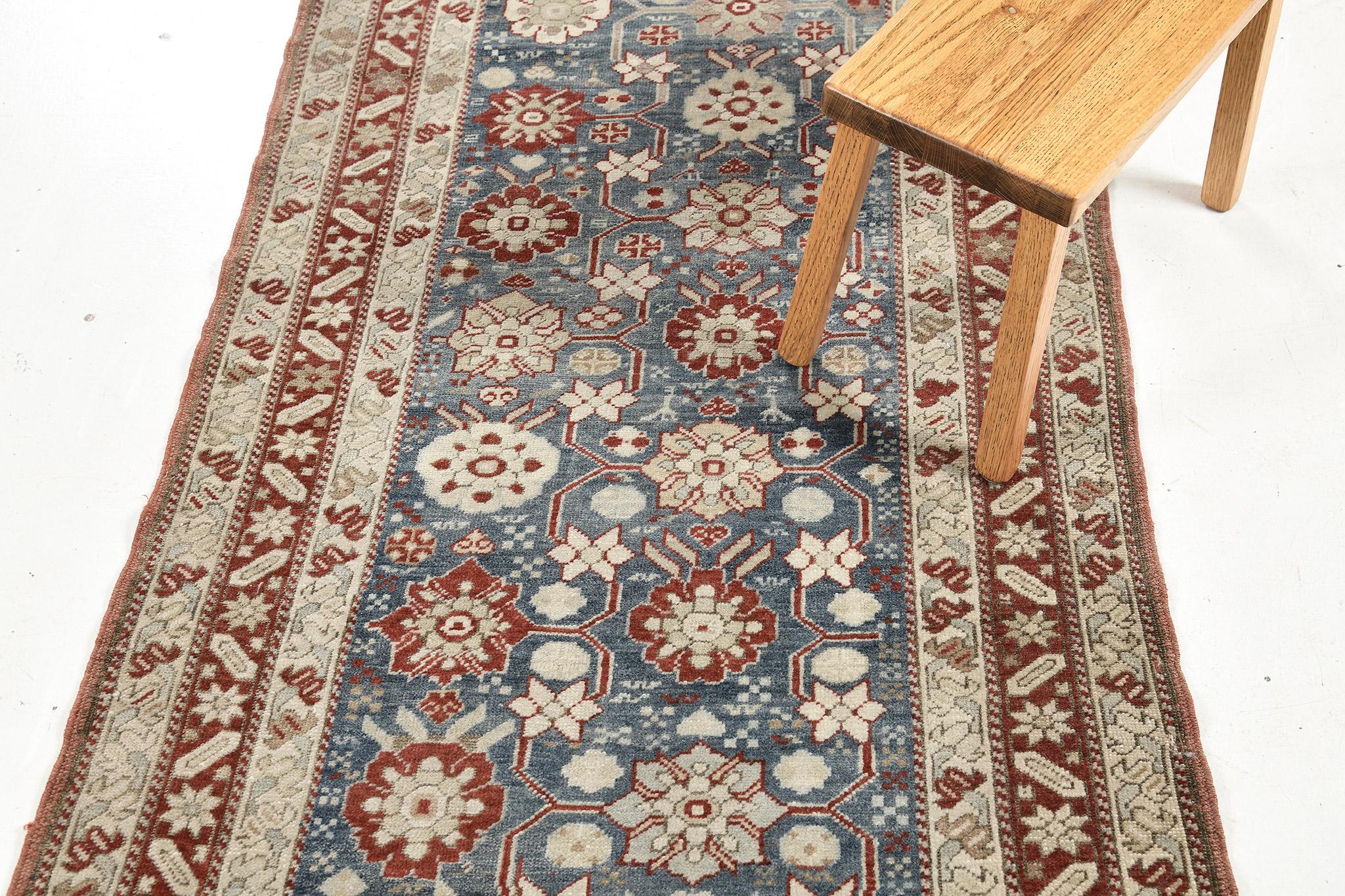 Antique Russian Shirvan Runner In Good Condition For Sale In WEST HOLLYWOOD, CA