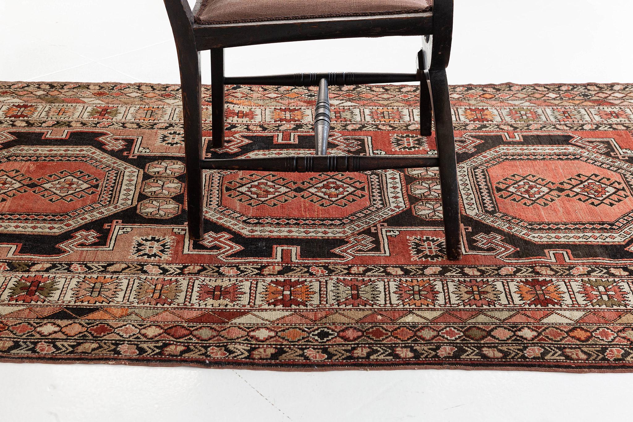 Wool Antique Russian Shirvan Runner For Sale
