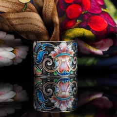Antique Russian Silver Cloisonne Enamel Scarf/Napkin Ring - c.1900