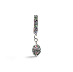 Antique Russian Silver Cloisonne Enamel Whistle and Egg Pendant, 84 Standard