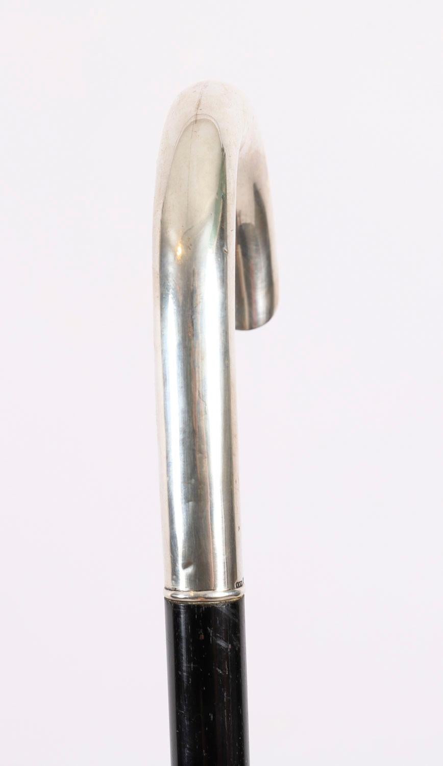 Européen Ancienne canne russe en argent à pommeau crochu 89cm 19ème siècle en vente