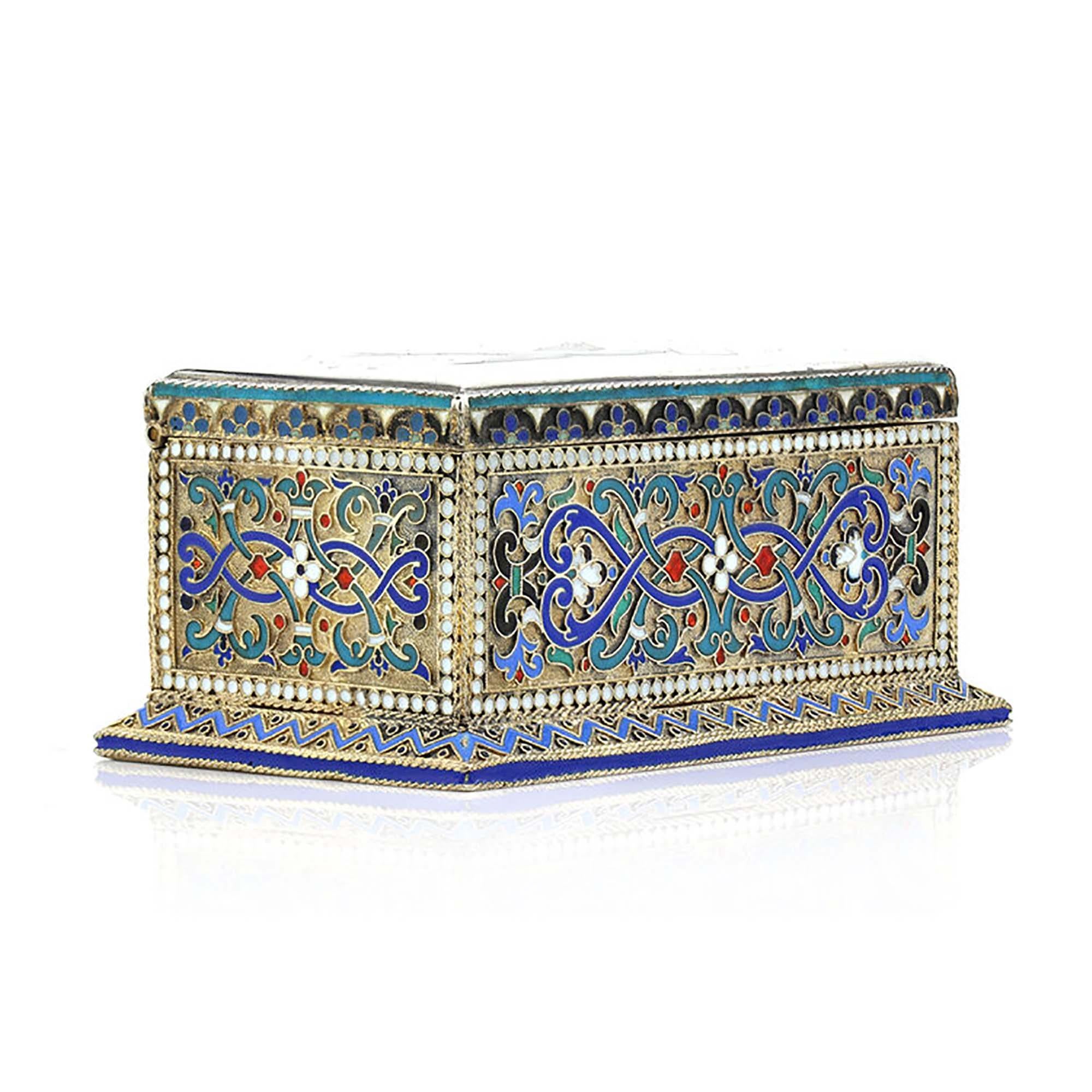 Antique Russian Silver Enamel Stamp Box 4
