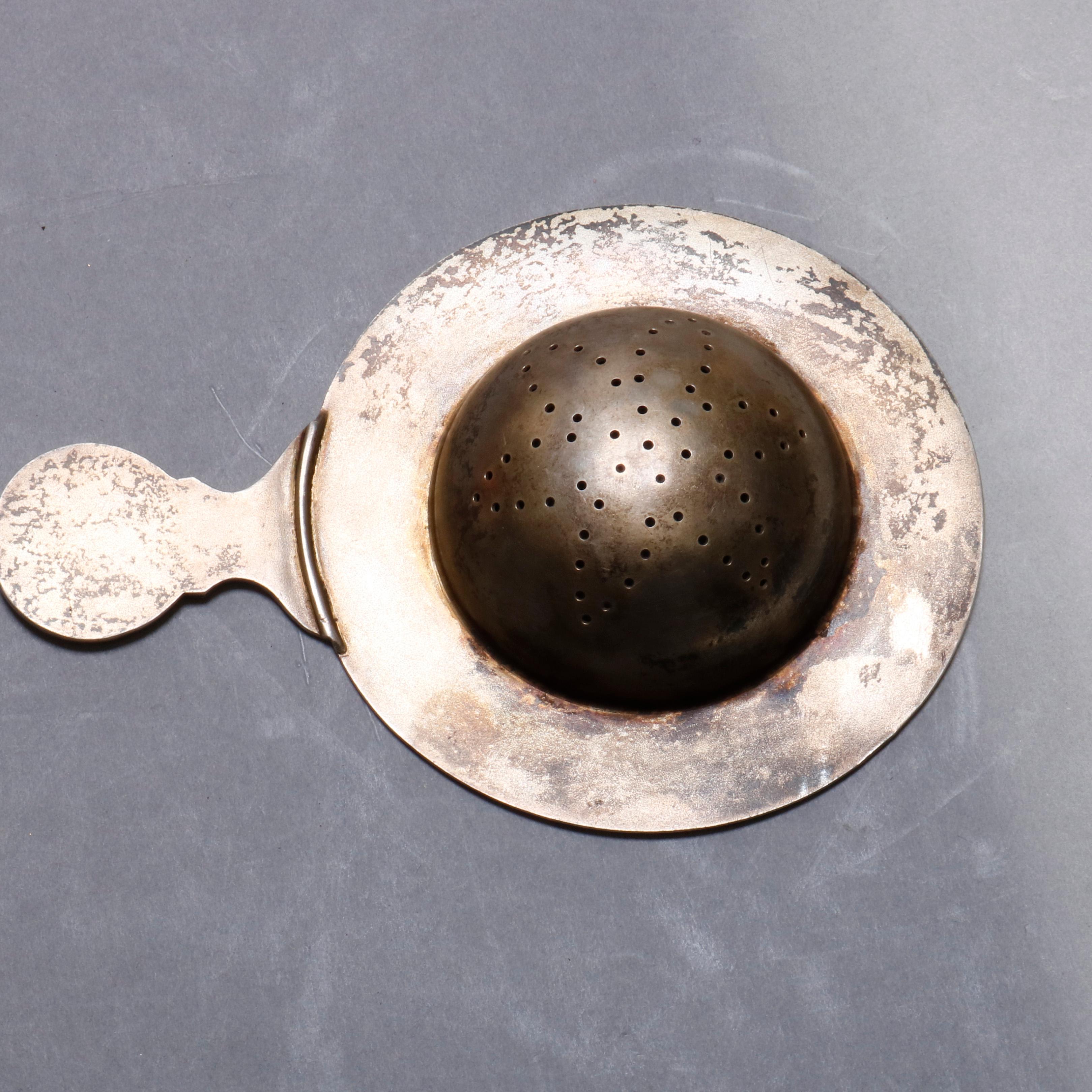 20th Century Antique Russian Silver Enamel Tea Strainer, circa 1900
