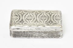 Antique Russian Silver Floral Niello Snuff Pill Trinket Box Dated 1836 Moscow