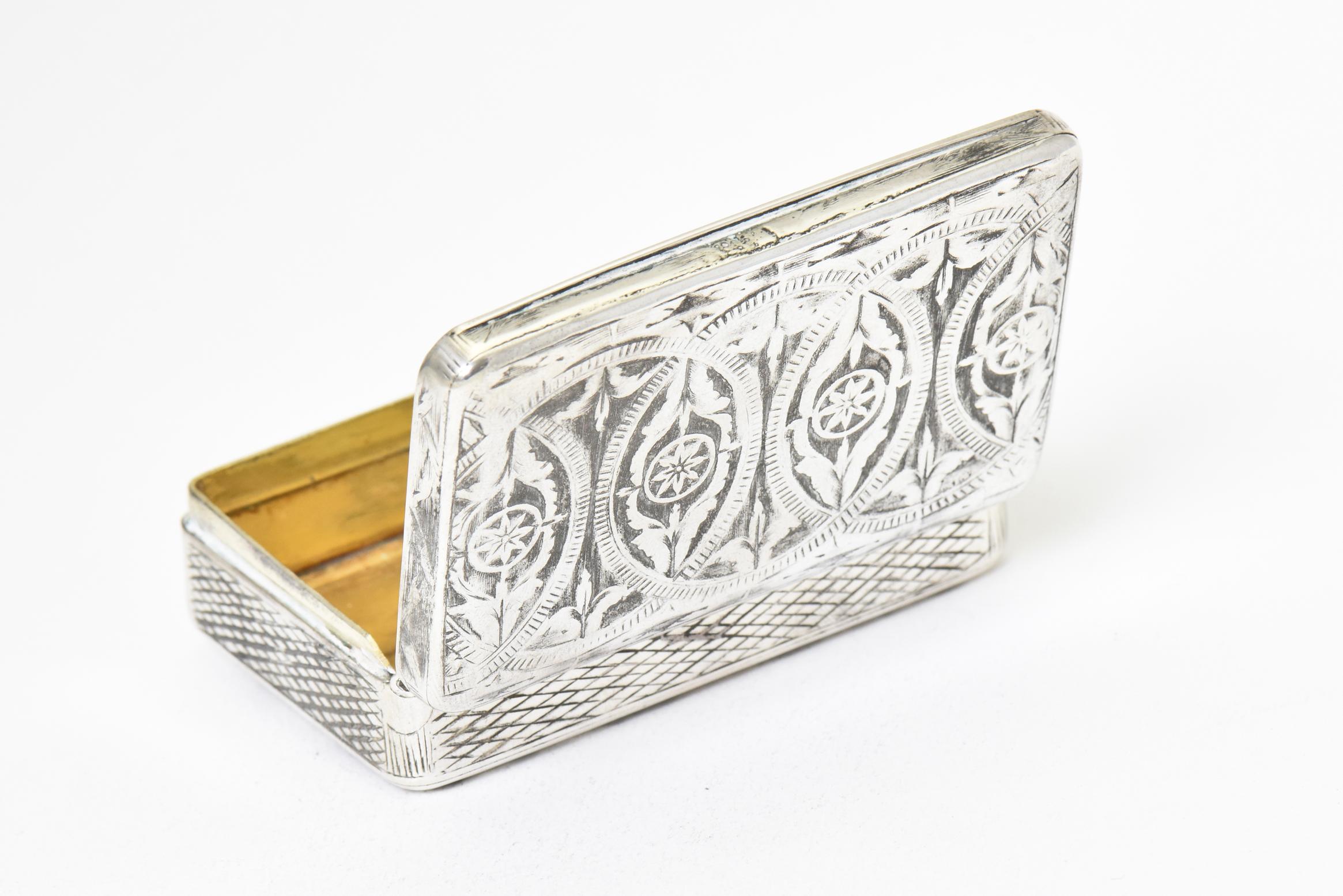 Antique Russian Silver Floral Niello Snuff Pill Trinket Box Dated 1836 Moscow 4