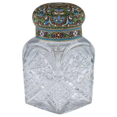 Antique Russian Silver-Gilt and Enamel Tea Caddy, St-Petersburg, circa 1910