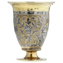 Antique Russian Silver-Gilt and Niello Beaker, St. Petersburg, 1835