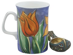 Antique Russian Silver Gilt and Polychrome Cloisonné Enamel Kovsh