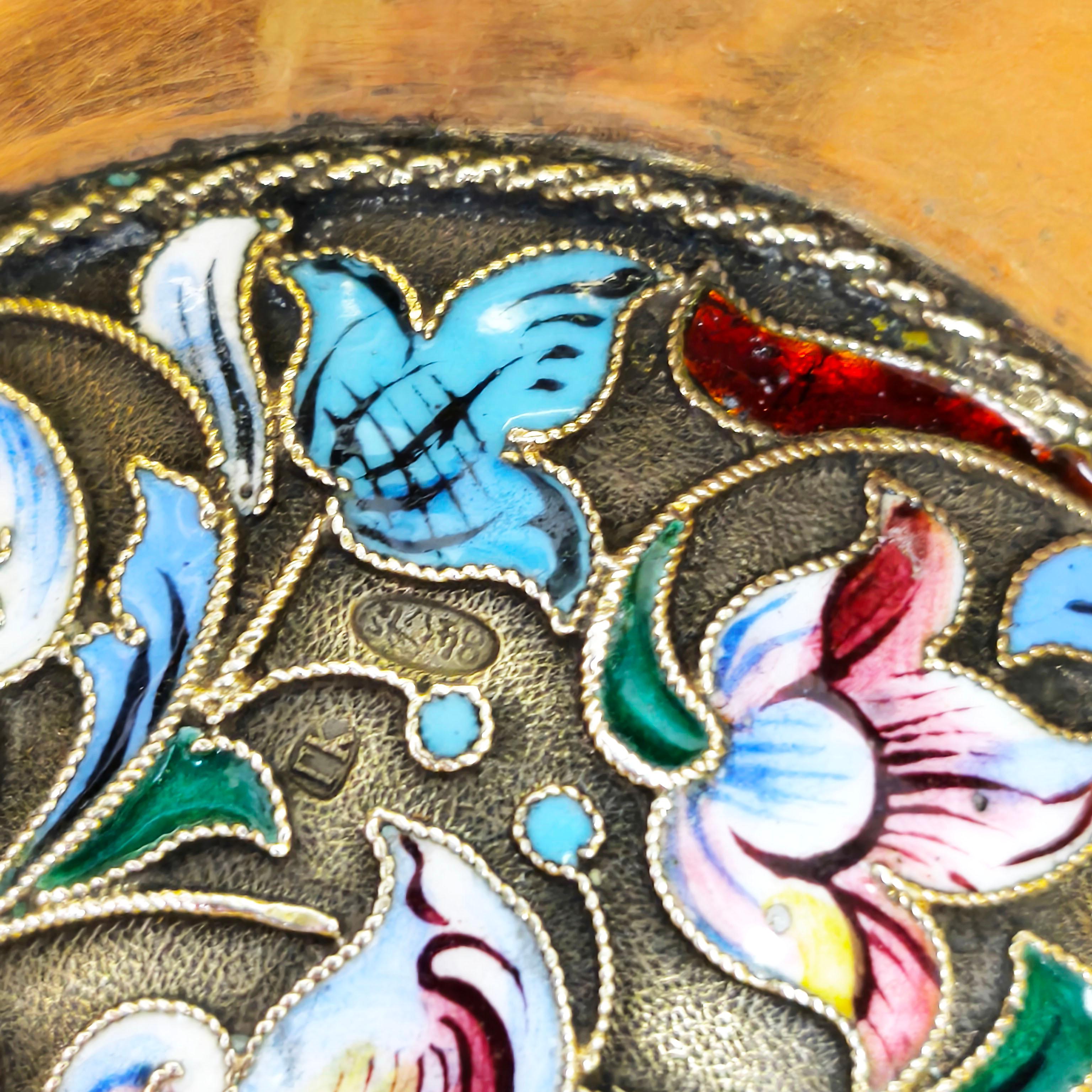 Antique Russian Silver Gilt & Enamel Kovsh c. 1900 For Sale 7