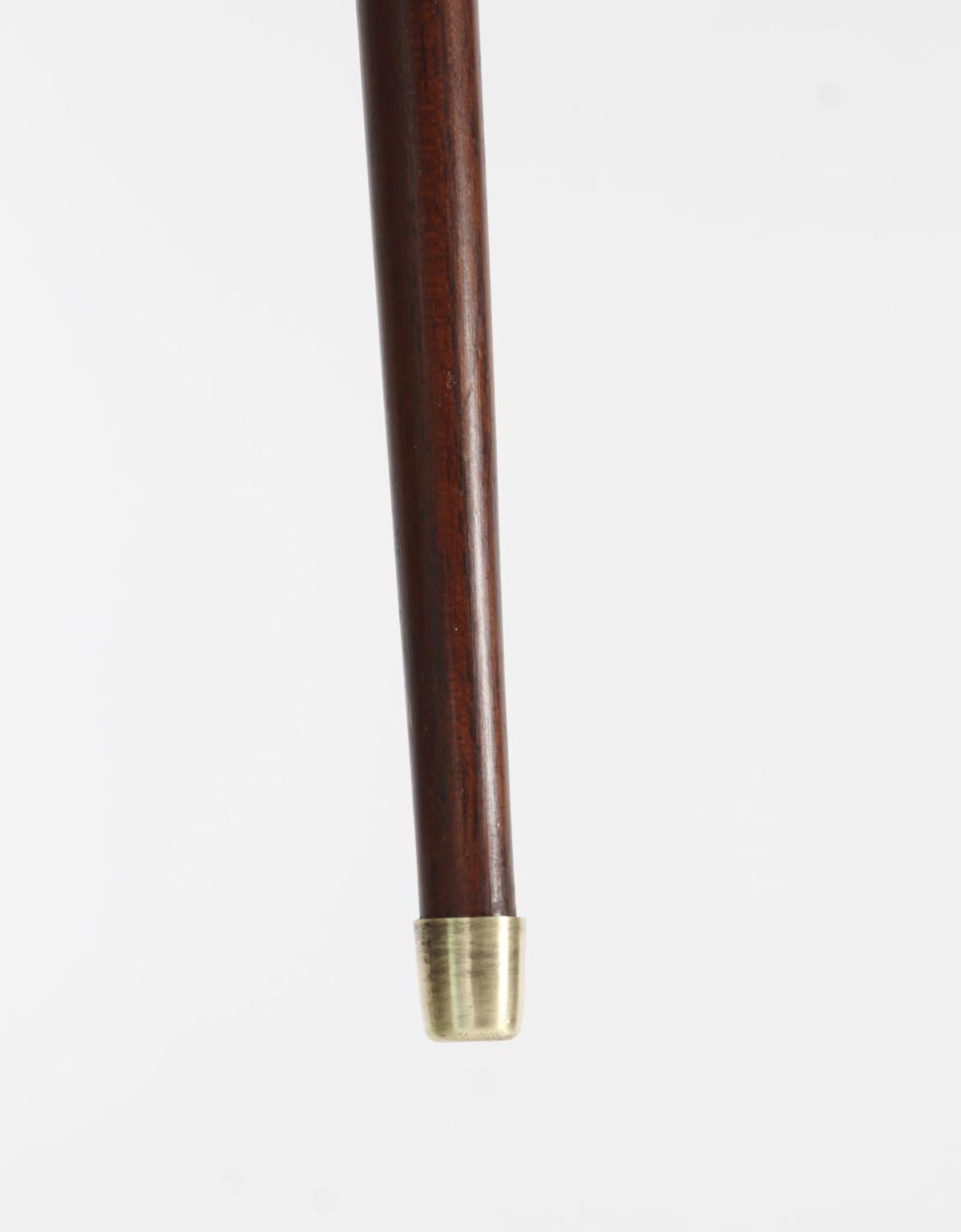 Antique Russian Silver Gilt & Jade Enamel Walking Stick Cane 19th Century 3